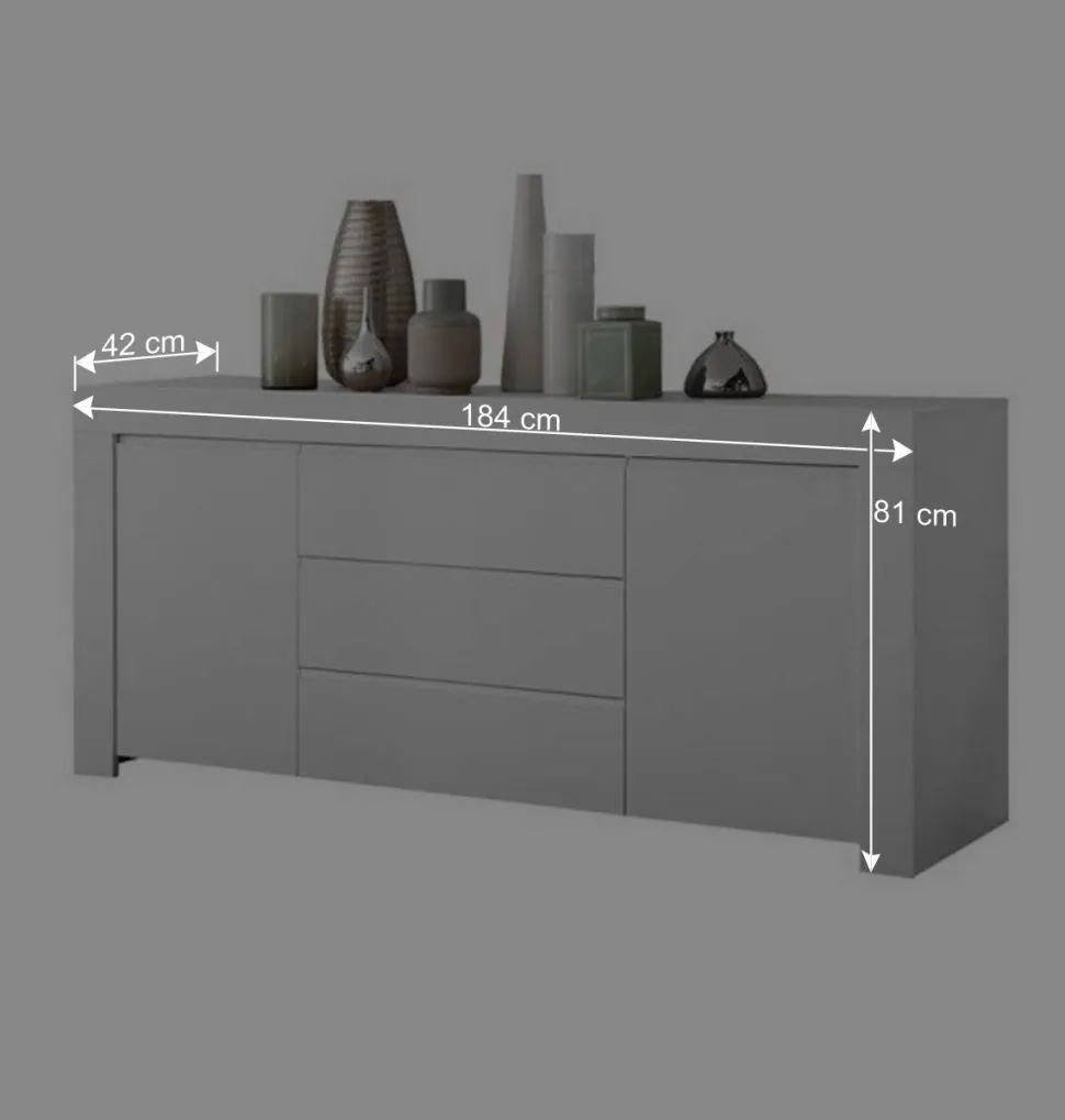 Weiß lackiertes Sideboard mit 184 cm Breite - Mikes I