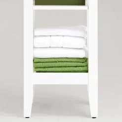 Weiß lasiertes Badezimmer Regal aus Kiefer massiv - Lousias