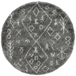 Weicher Hochflor Teppich in Grau und Creme - Vuturava