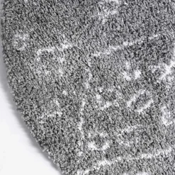 Weicher Hochflor Teppich in Grau und Creme - Vuturava