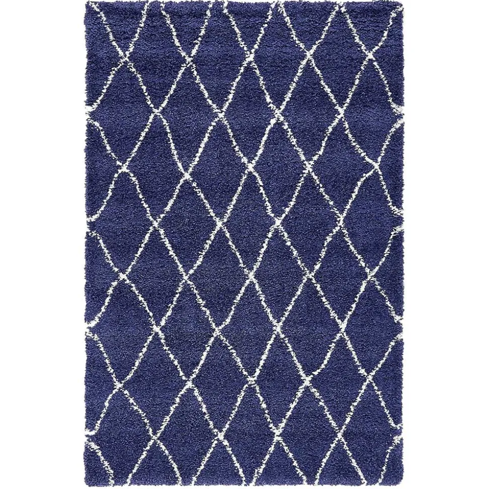 Weicher Läufer Teppich mit Hochflor in Blau - Tanko