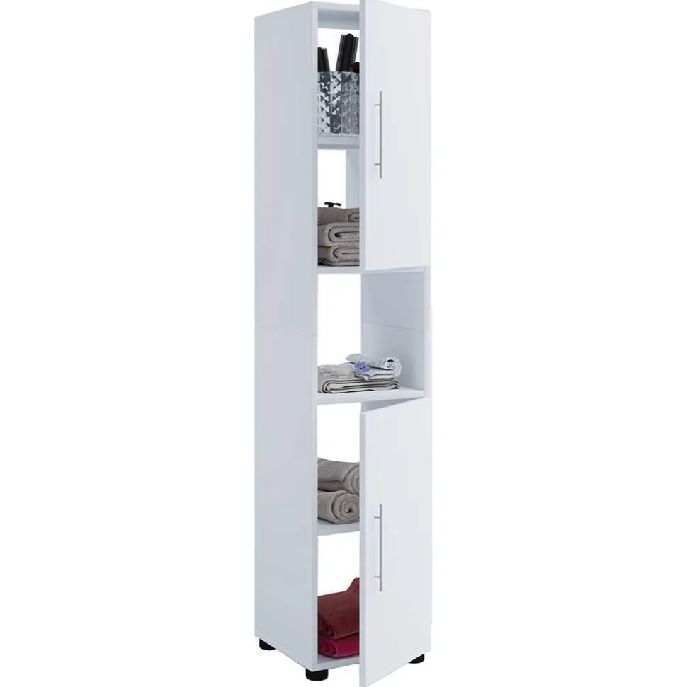 Weiße Badmöbel Kombi Set - Sua (vierteilig)