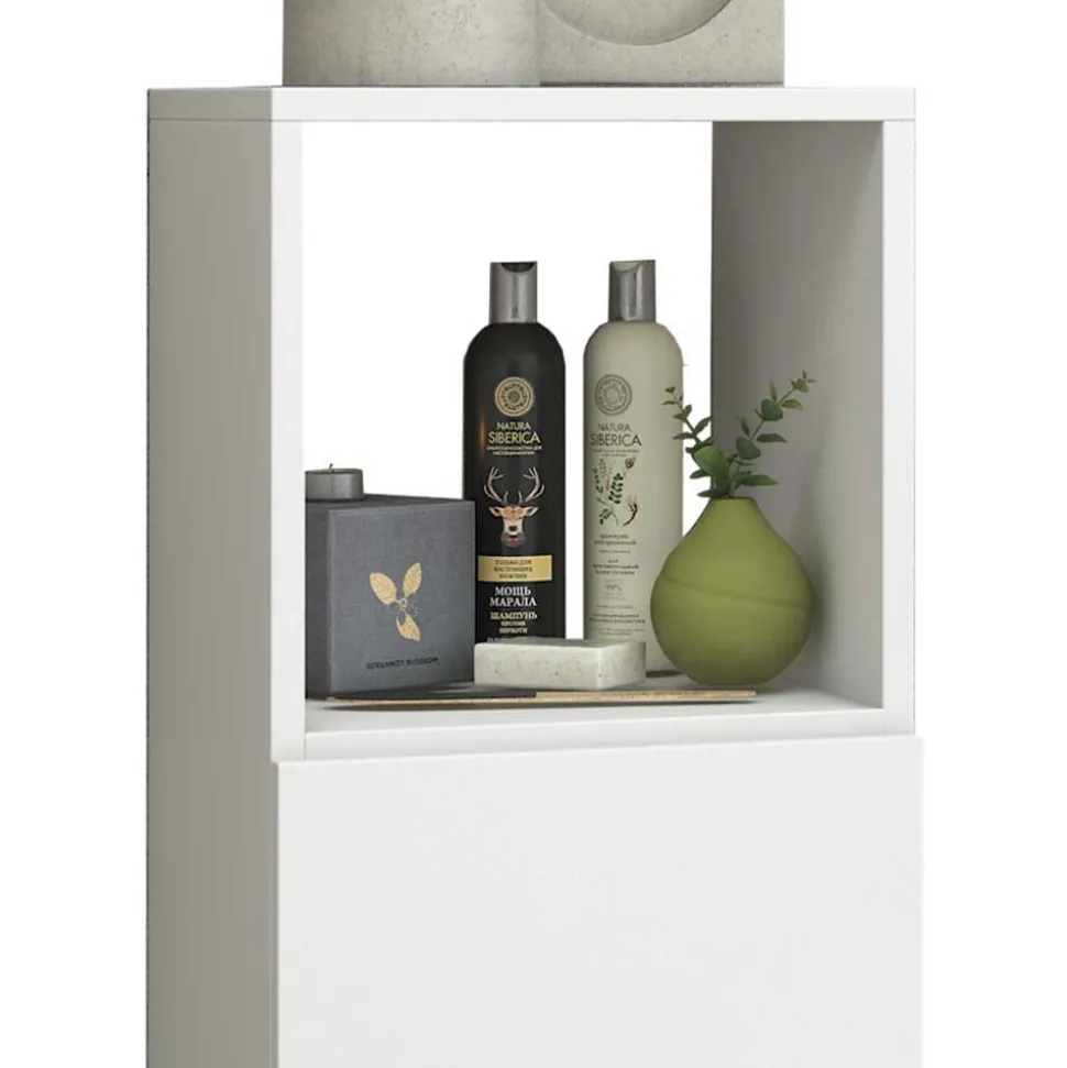 Weiße Badmöbel Kombination Set - Sua (vierteilig)