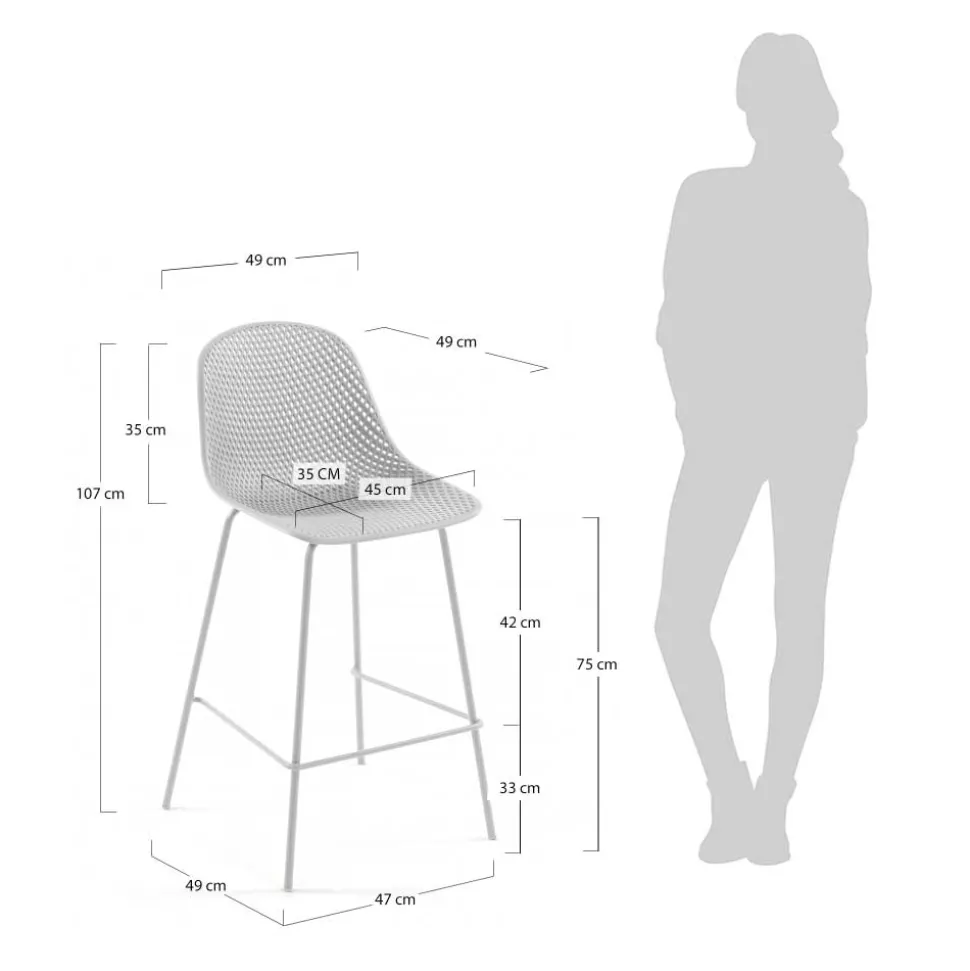 Weiße Barstühle mit Sitzschale - Contrada (4er Set)