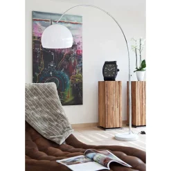 Weiße Bogenlampe höhenverstellbar - Marisa