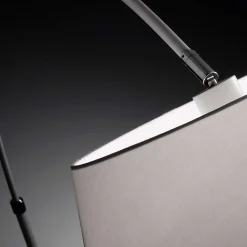 Weiße Bogenlampe mit Stoffschirm - Valnut