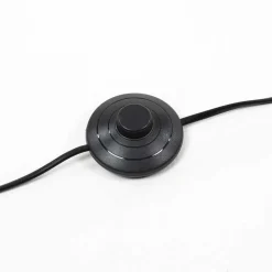 Weiße Bogenlampe mit Stoffschirm - Valnut