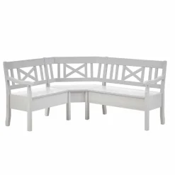 Weiße Eckbank Onesti aus Kiefer massiv