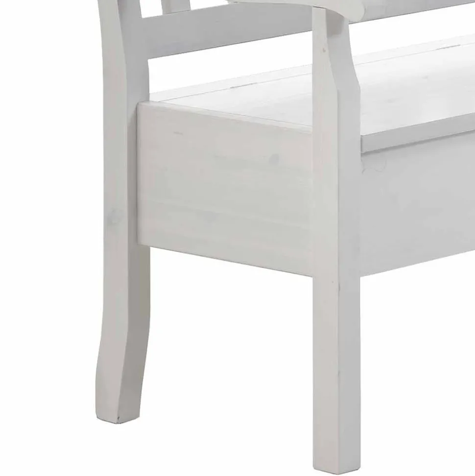 Weiße Eckbank Onesti aus Kiefer massiv