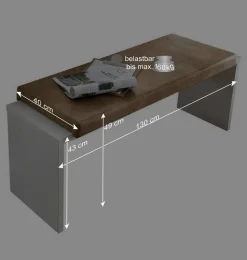 Weiße Esstisch Bank mit Sitzkissen - Connassa