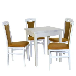 Weiße Esszimmergruppe für 4 Personen - Calasso (fünfteilig)