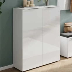 Weiße Flureinrichtung mit Glasbeschichtung - Kofi (fünfteilig)