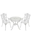 Weiße Gartenmöbel aus Metall Aluminium - Leano (dreiteilig)