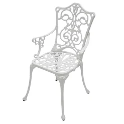 Weiße Gartenmöbel aus Metall Aluminium - Leano (dreiteilig)