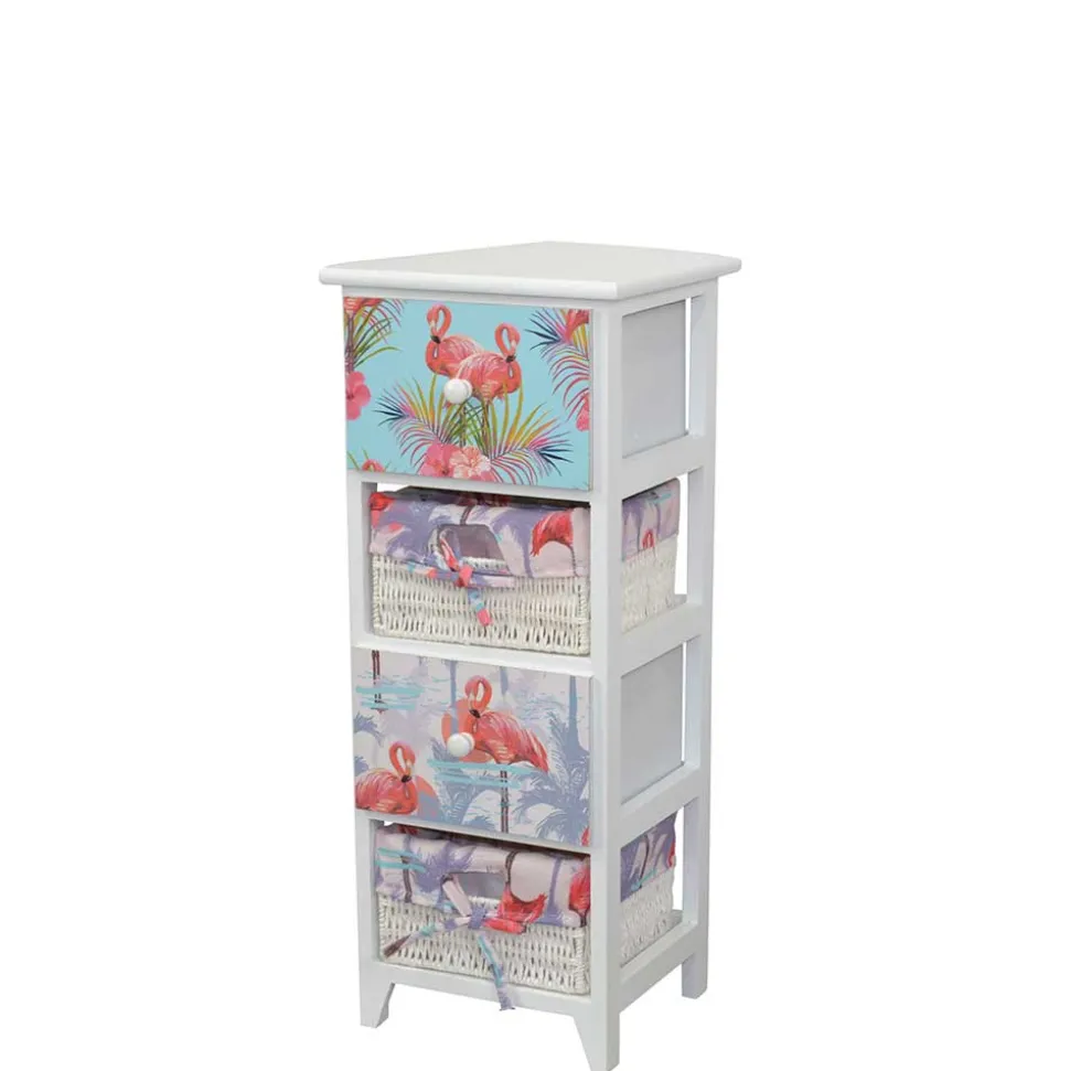 Weiße Hochkommode im Flamingo Style - Vivossa