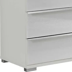 Weiße Hochkommode mit Glasfront - Rocca