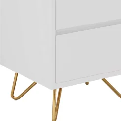 Weiße Hochkommode mit Spiegel aufklappbar - Ricks