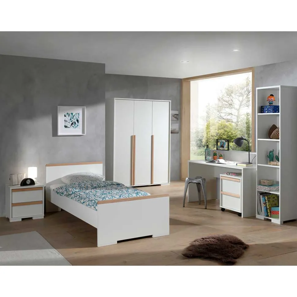 Weiße Jugendzimmermöbel im Set - Eldrus (sechsteilig)