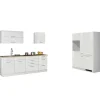 Weiße Küchenzeile ohne Elektrogeräte - Cuneo (neunteilig)