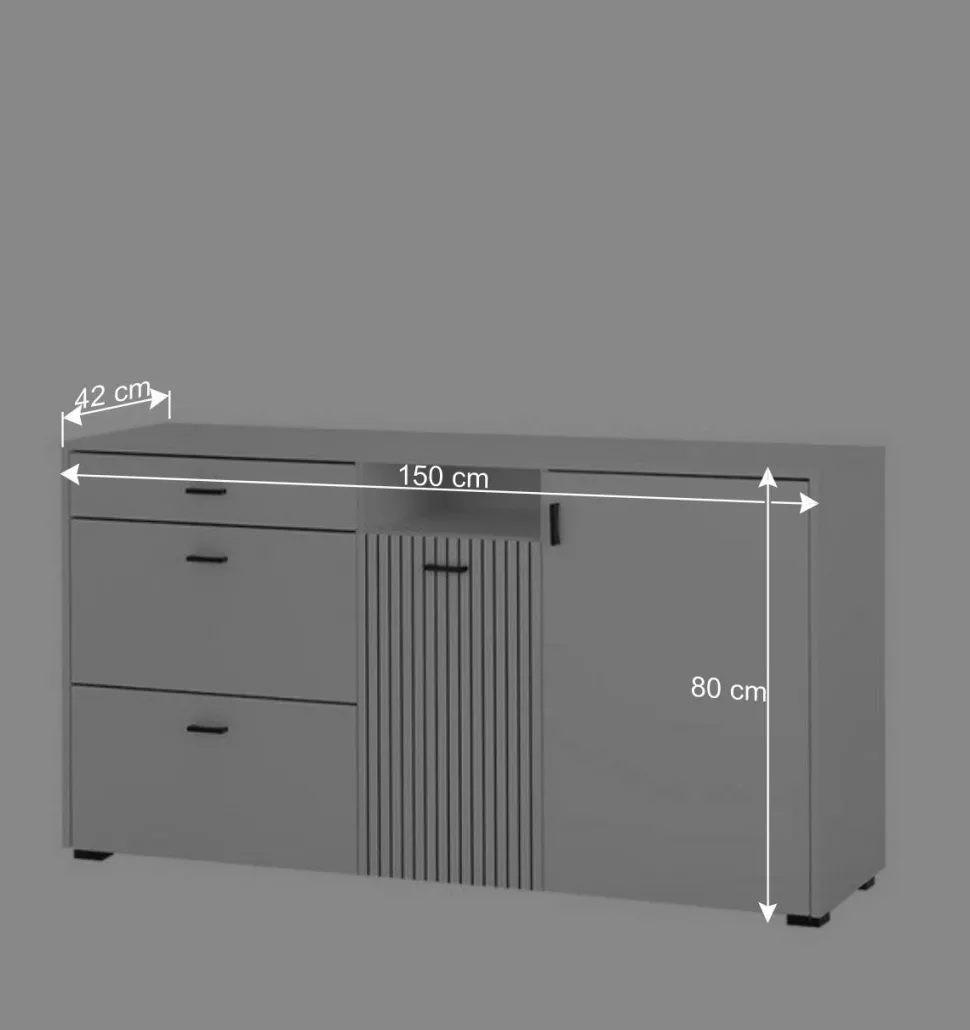 Weiße Kombi-Kommode mit 1,50 m Breite - Dualkos