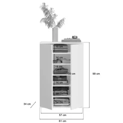 Weiße Kommode 5-türig - Ejulia (dreiteilig)
