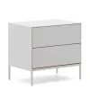 Weiße Nachtkommode mit zwei Schubladen - Dresconio