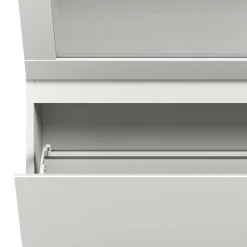 Weiße Schuhkommode mit Schublade & Schuhklappe - Dany