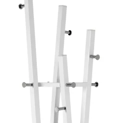 Weiße Standgarderobe mit 12 Haken in Chrom - Traly