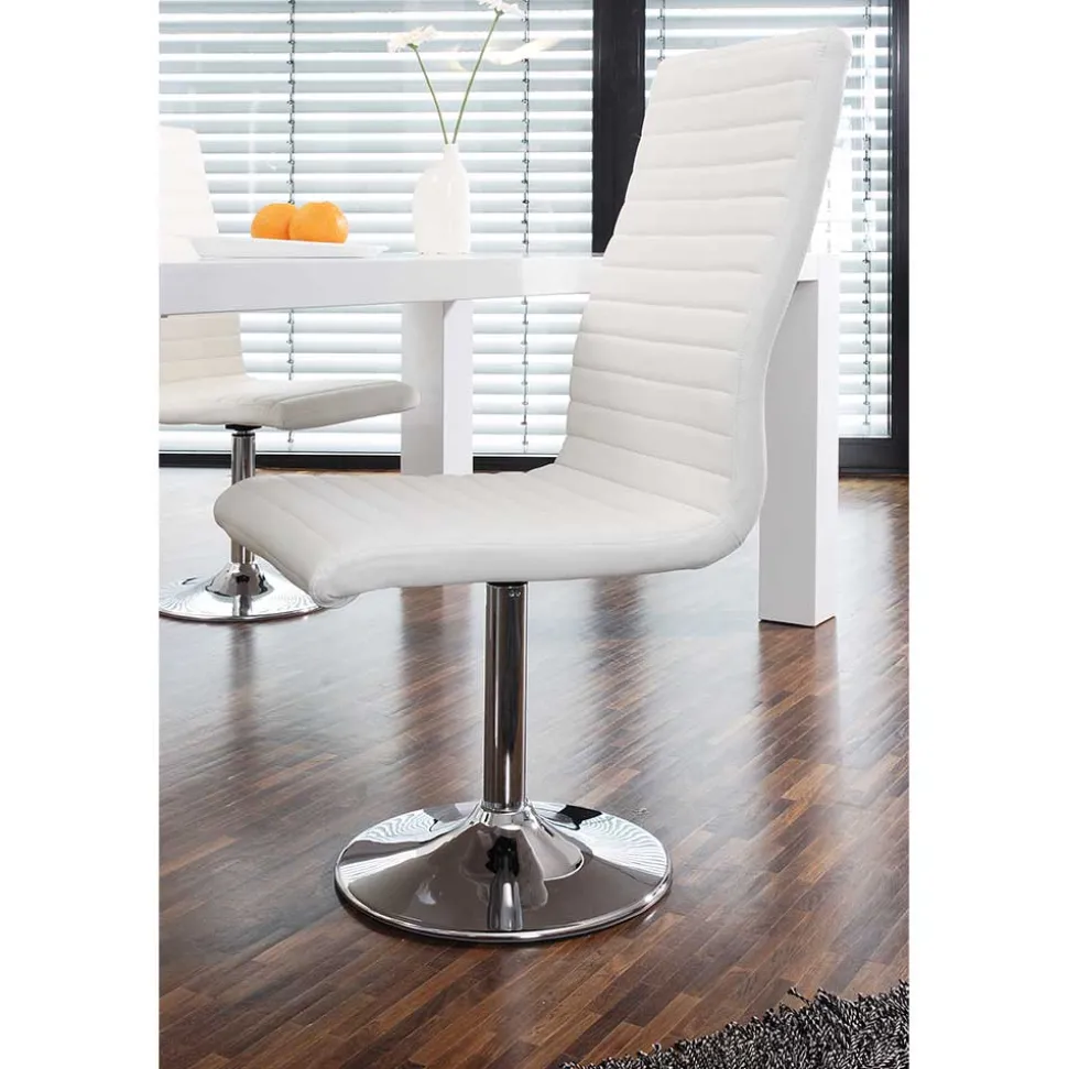 Weiße Stühle drehbar - Basel (4er Set)