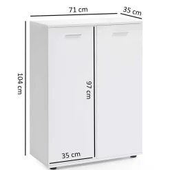 Weiße Türen Kommode 104 cm hoch - Luan