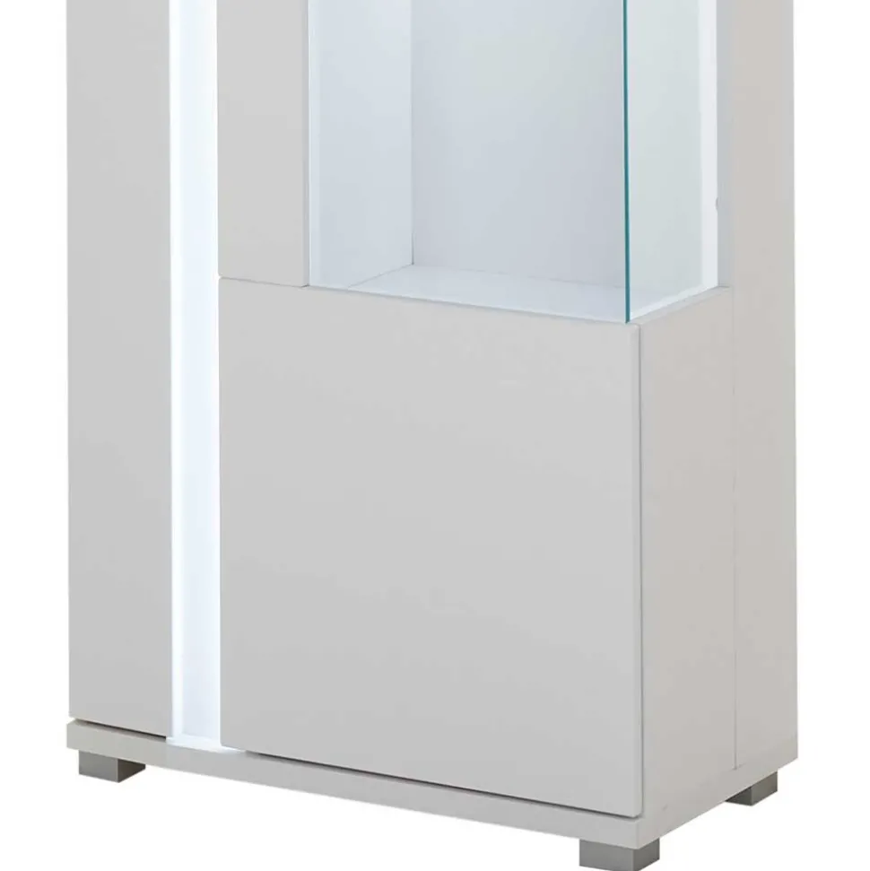 Weiße TV Anbauwand Möbelset - Tirol (vierteilig)