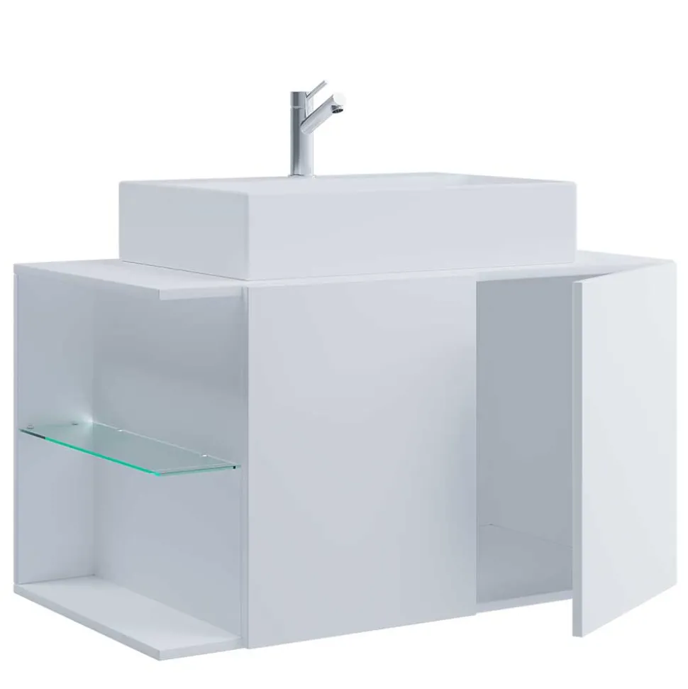 Weiße Waschkommode für die Wandmontage - Ziovarica