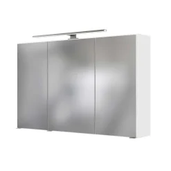 Weiße Waschkonsole & Spiegelschrank - Livendas (zweiteilig)