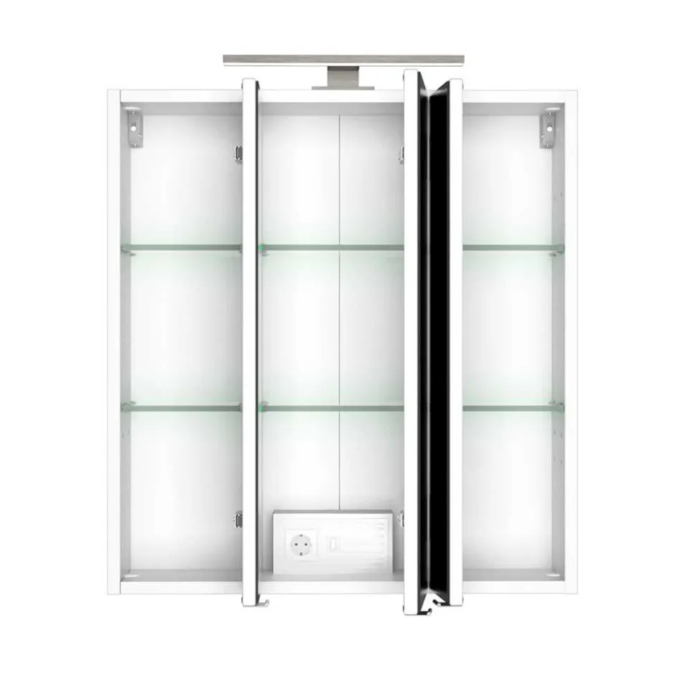 Weiße Waschkonsole & Spiegelschrank - Livendas (zweiteilig)