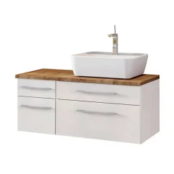 Weiße Waschtisch Möbel komplett - Enwicos (dreiteilig)