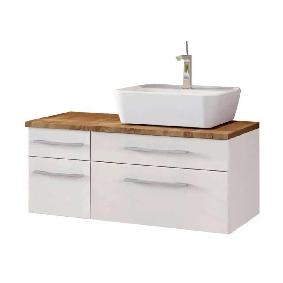 Weiße Waschtisch Möbel komplett - Enwicos (dreiteilig)