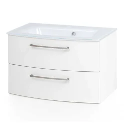 Weiße Waschtischkonsole mit zwei Schubladen - Anjunica