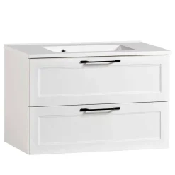 Weiße Waschtischkonsole mit Einlassbecken - Gyatso