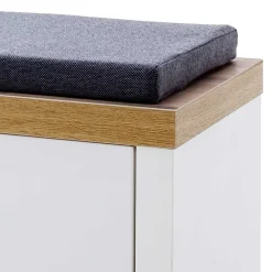 Weiße Wohnraum Bank mit Schubladen - Nusenia