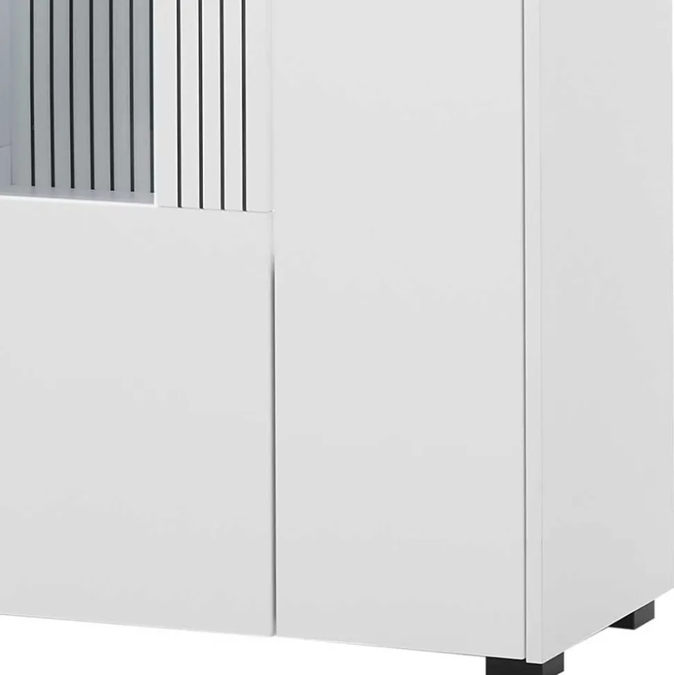 Weiße Wohnzimmerschränke & Wandboard im Set - Dualkos (vierteilig)