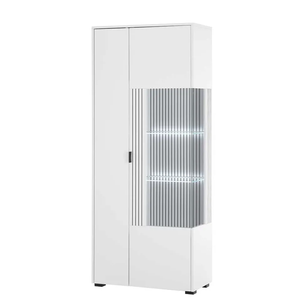 Weiße Wohnzimmerschränke & Wandboard im Set - Dualkos (vierteilig)