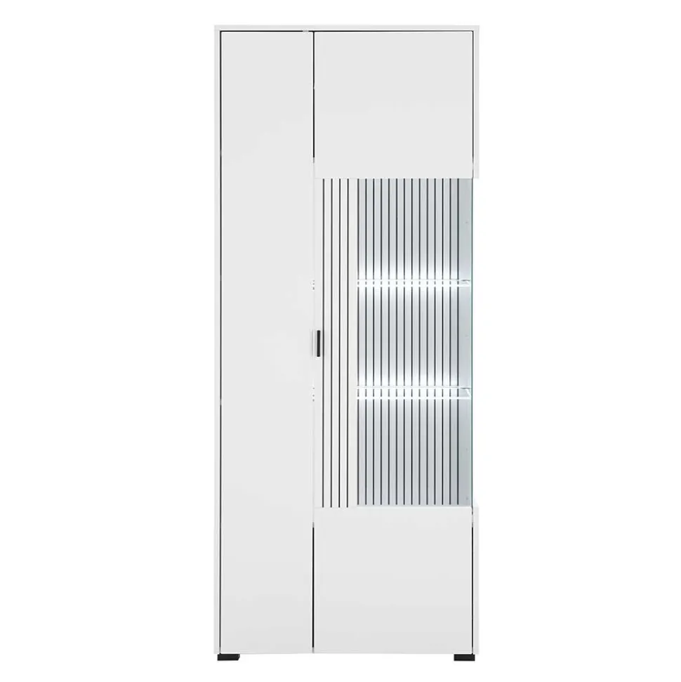 Weiße Wohnzimmerschränke & Wandboard im Set - Dualkos (vierteilig)