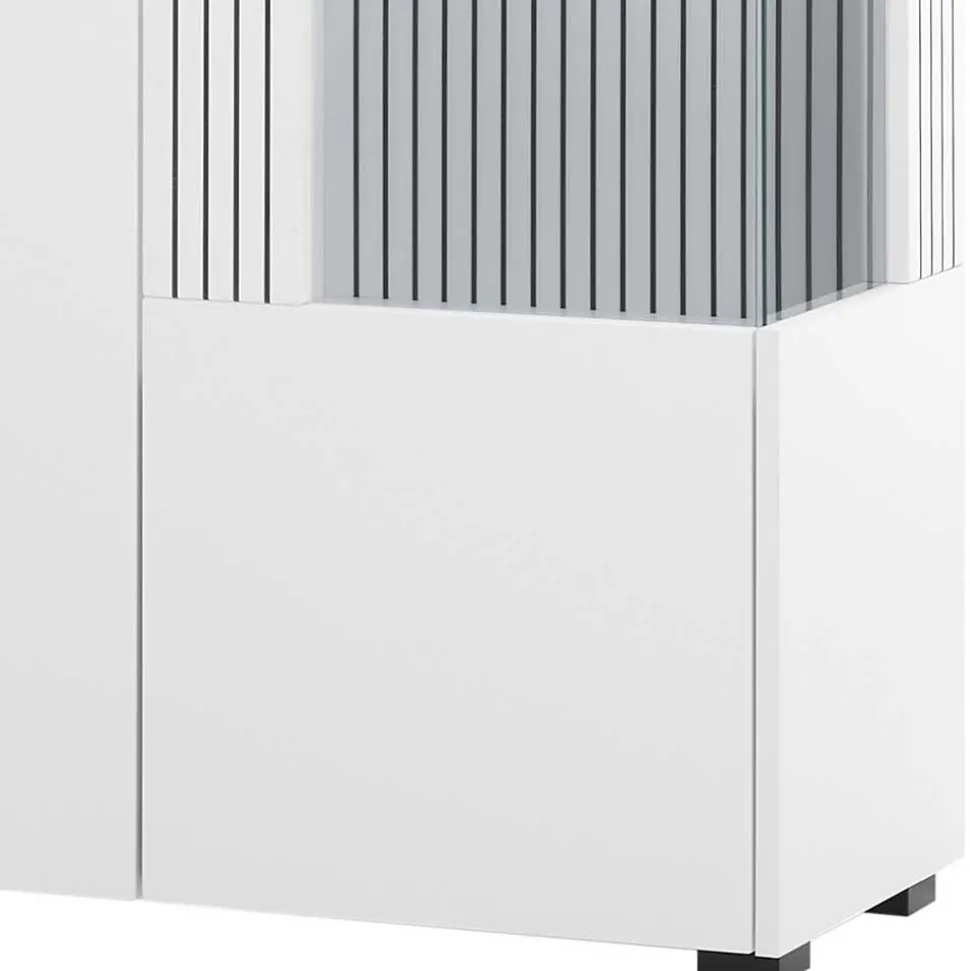 Weiße Wohnzimmerschränke & Wandboard im Set - Dualkos (vierteilig)