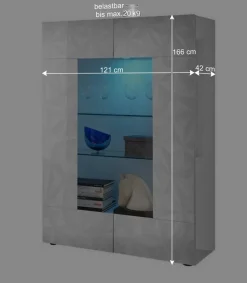 Weiße Wohnzimmervitrine in Hochglanz - Vovasoma