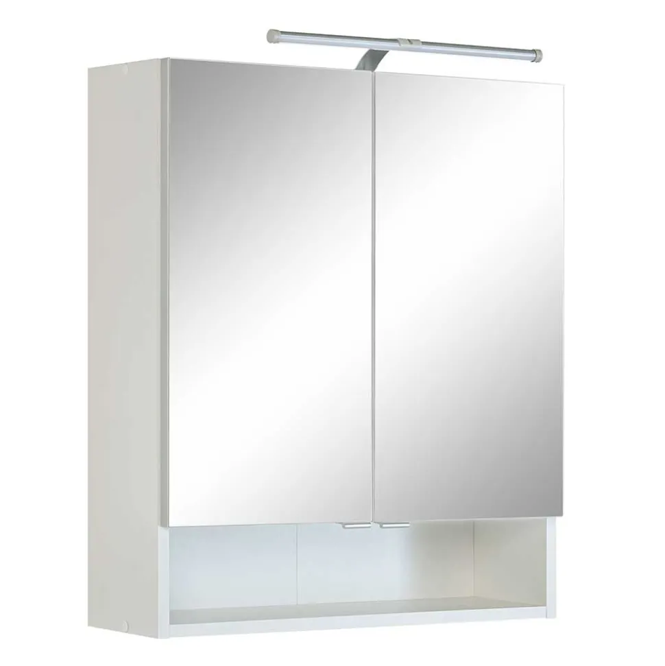 Weißer Bad Spiegelschrank mit Regalfach - Skiranov