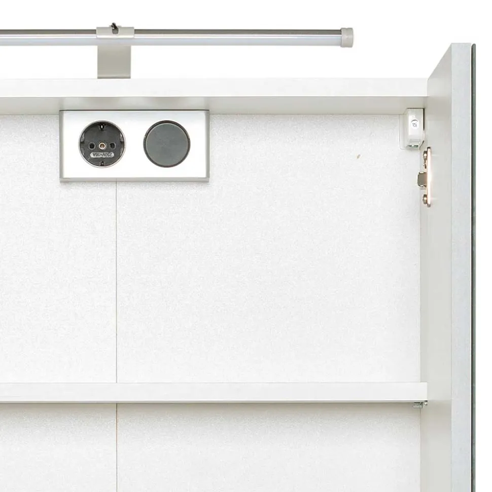 Weißer Bad Spiegelschrank mit Regalfach - Skiranov