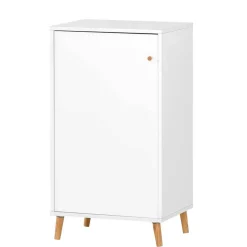 Weißer Büroschrank mit Schiebetür & Tür & Fächern - Obtin