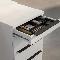 Weißer Bürotisch manuell höhenverstellbar - Sparkle