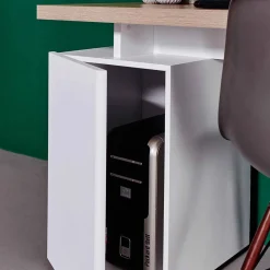 Weißer Computer-Schreibtisch Aragon mit viel Stauraum