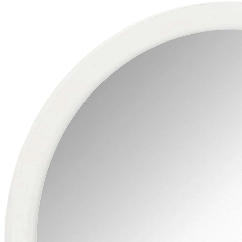 Weißer Garderobenspiegel mit Holzrahmen - Axdonira